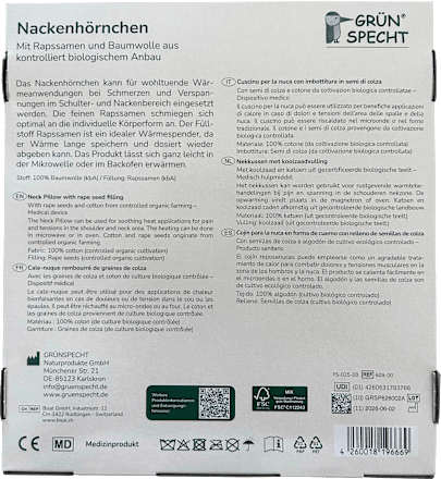 Nackenhörnchen Rapssamen grau-mint Grünspecht