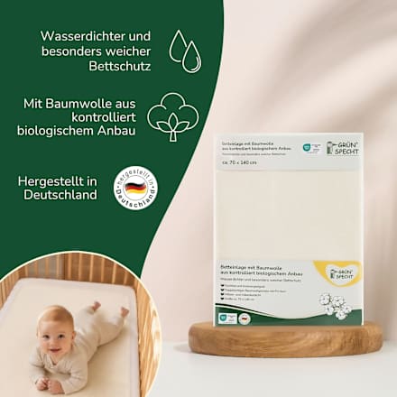 Betteinlage mit Baumwolle 70x140 cm Grünspecht