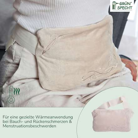 Traubenkern-Bauch- und Rückenkissen Grünspecht
