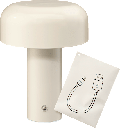 Tischlampe aus Metall, beige, dimmbar (20 cm) dm home