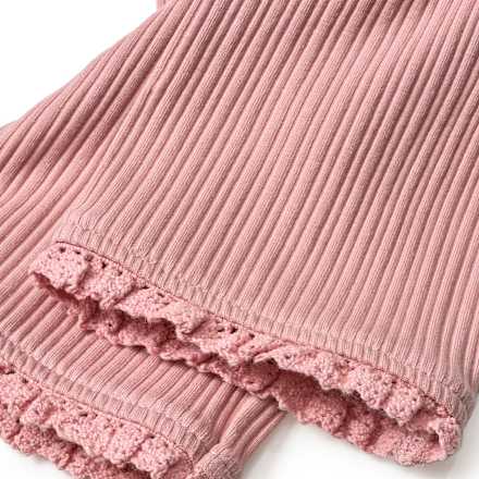 Leggings mit Ripp-Struktur & Spitzensaum, rosa, Gr. 98 ALANA