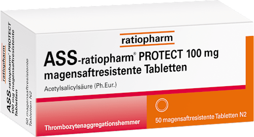 ASS-ratiopharm PROTECT 100 mg Acetylsalicylsäure magensaftresistente Tabletten ratiopharm