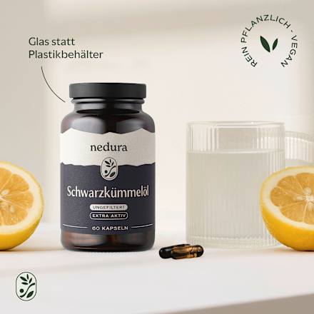 Schwarzkümmelöl ungefiltert extra aktiv Kapseln 60 St nedura