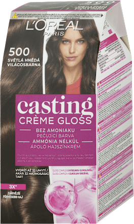 Farba na vlasy - 500 svetlá hnedá L'ORÉAL PARiS casting CRÈME GLOSS