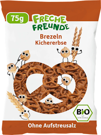 Bio tönköly-csicseriborsó ízű perec, 3 éves kortól Freche Freunde