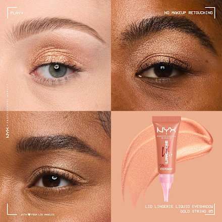 Tekoče senčilo za veke Lid Lingerie Metallic, 05 Gold String NYX PROFESSIONAL MAKEUP
