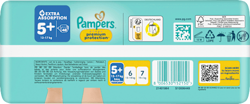 Windeln Gr. 5+ (12-17 kg) Big Economy Pack Pampers premium protection