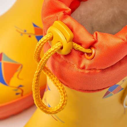 Gummistiefel mit Futter & Drachen-Muster, gelb, Gr. 22/23 PUSBLU