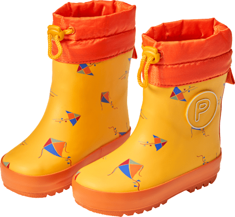 Gummistiefel mit Futter & Drachen-Muster, gelb, Gr. 22/23 PUSBLU