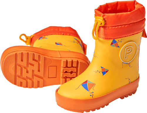 Gummistiefel mit Futter & Drachen-Muster, gelb, Gr. 22/23 PUSBLU