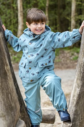 Regenjacke mit Waschbär-Muster, blau, Gr. 110/116 Mikk-Line