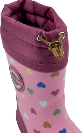 Gummistiefel mit Herz-Muster, lila, Gr. 26/27 Mikk-Line