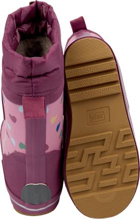 Gummistiefel mit Herz-Muster, lila, Gr. 26/27 Mikk-Line