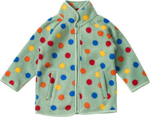 Fleecejacke mit Raglanärmel & Punkte-Muster, grün, Gr. 86/92 PUSBLU