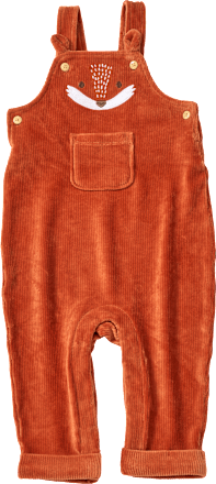 Latzhose aus Velours mit Fuchs-Motiv, rot, Gr. 74 ALANA