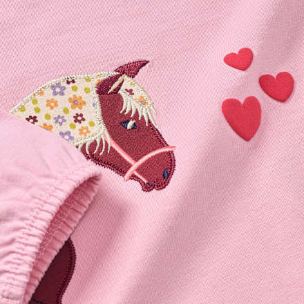 Langarmshirt mit Pferde-Applikation, rosa, Gr. 92 ALANA