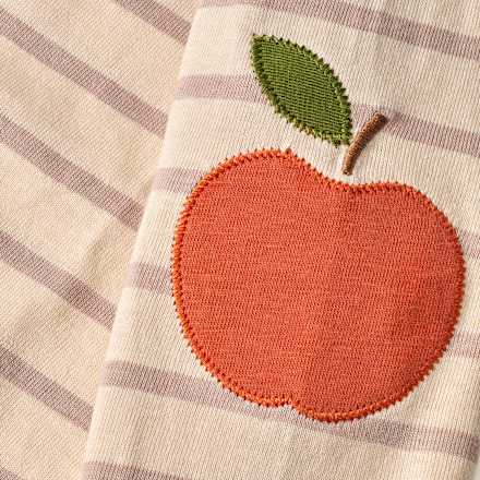 Langarmshirt mit Apfel-Applikation, beige, Gr. 74 ALANA
