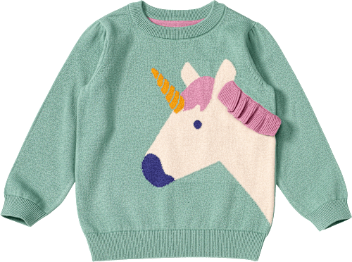 Strickpullover mit Einhorn-Motiv, grün, Gr. 92 ALANA