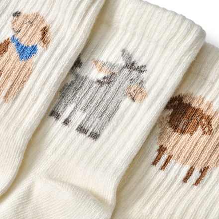 Tennissocken mit Tier-Motiven, weiß, Gr. 23/26 ALANA