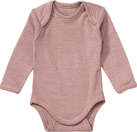 Body Langarm aus Bio-Wolle & Seide, altrosa, Gr. 62/68 ALANA