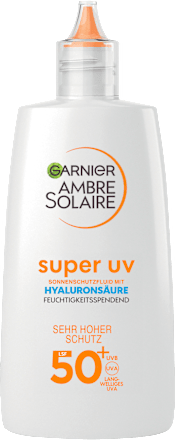Sonnenfluid Gesicht super UV mit Hyaluronsäure, LSF 50+ Garnier Ambre Solaire