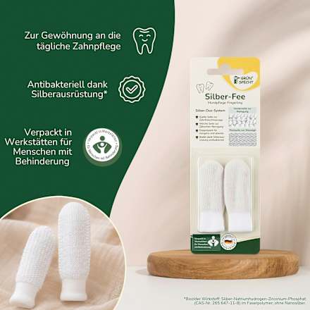 Mundpflege Fingerling Silber-Fee Grünspecht