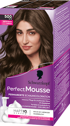 Permanente Schaumcoloration - Nr. 500 Mittelbraun Schwarzkopf Perfect Mousse