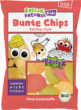 Kindersnack Bunte Chips Ketchup Style, für Schulkinder Freche Freunde