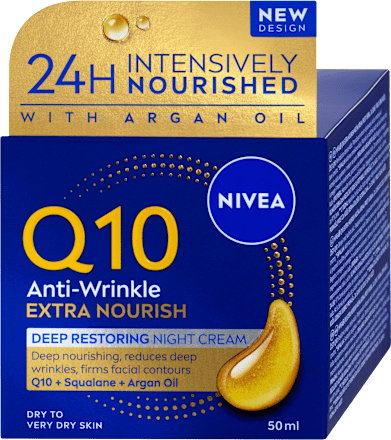 Q10 noční pleťový krém Extra Nourish Anti-Wrinkle NIVEA