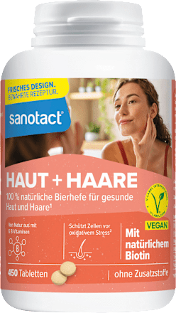 Haut + Haare Bierhefe Tabletten 450 St sanotact