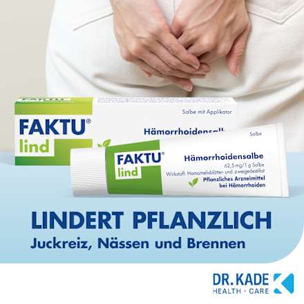 Faktu lind Hämorrhoidensalbe 62,5 mg / 1 g Salbe Wirkstoff: Hamamelisblätter- und -zweigedestillat FAKTU lind