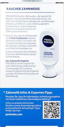 Zahnpasta Raucher Zahnweiß Perlweiss