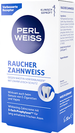 Zahnpasta Raucher Zahnweiß Perlweiss