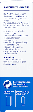 Zahnpasta Raucher Zahnweiß Perlweiss