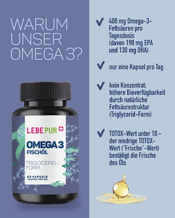 Omega 3 Fischöl Kapseln 60 St Lebepur
