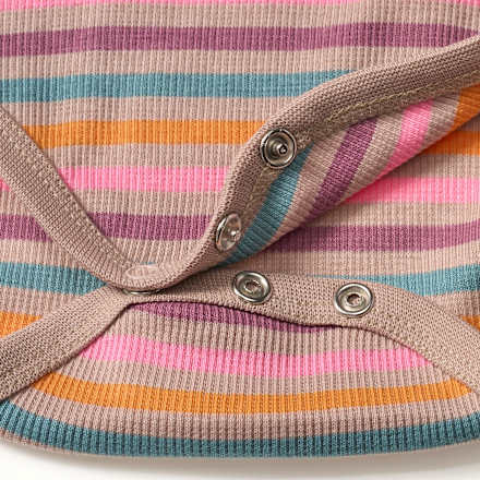 Body Langarm mit Ripp-Struktur, bunt gestreift, Gr. 74/80 ALANA