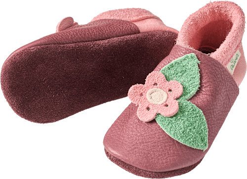 Lederschuhe mit Blumen-Applikation, rosa, Gr. 22/23 ALANA