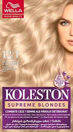 Vopsea permanentă 12/1 Blond cenușiu ultra luminos WELLA KOLESTON