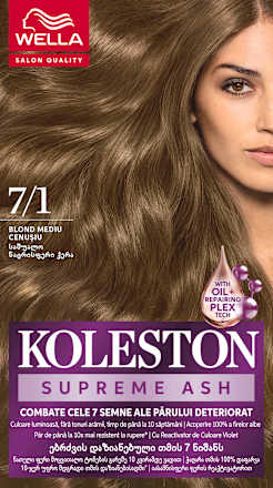 Vopsea permanentă 7/1 Blond mediu cenușiu WELLA KOLESTON
