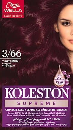 Vopsea permanentă 3/66 Violet arămiu WELLA KOLESTON