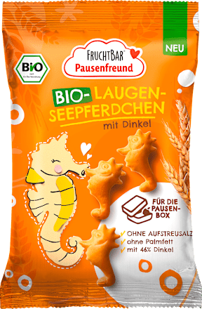 bio špaldové krekry Mořský koník FRUCHTBAR Pausenfreund