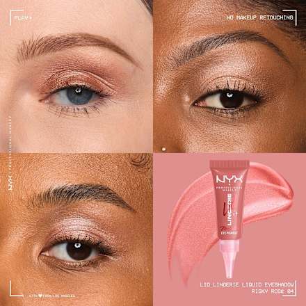 Tekoče senčilo za veke Lid Lingerie Metallic, 04 Risky Rosé NYX PROFESSIONAL MAKEUP