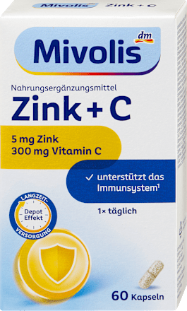 kapsle zinek + vitamín C Mivolis