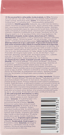 bio ovocný příkrm v sáčku jablko, hruška & jahoda, 4 x 100 g babylove
