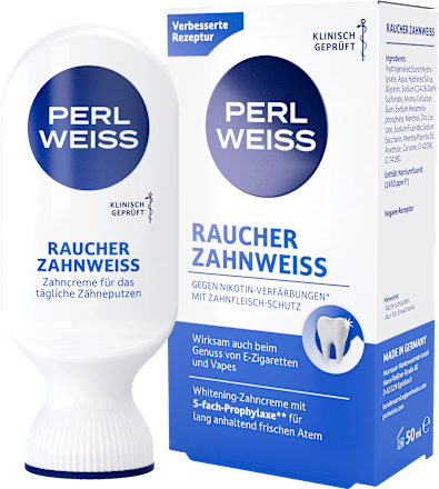 Zahnpasta Raucher Zahnweiß Perlweiss