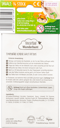 Kinder Haut-Tattoos Wunderbunt Fantastisches Dschungelreich  FruchtBar