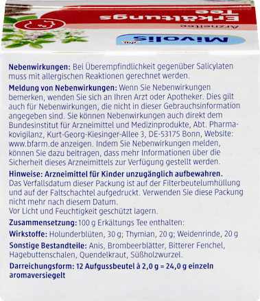 Arzneitee, Erkältungs Tee (12 Beutel) Mivolis