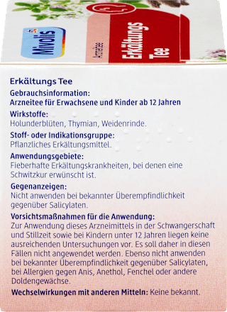 Arzneitee, Erkältungs Tee (12 Beutel) Mivolis