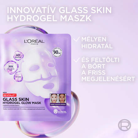 Hidrogél arcmaszk Revitalift Filler Glass Skin L'ORÉAL PARiS
