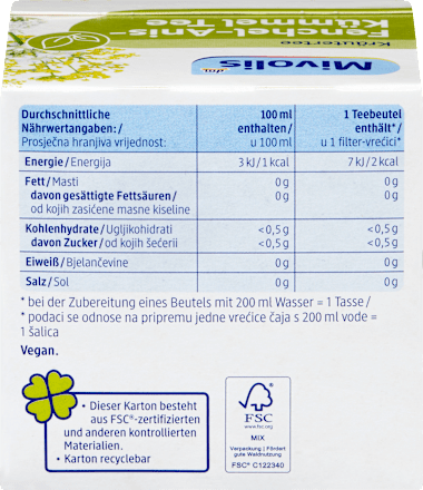 Fenchel-Anis-Kümmel Tee Mivolis